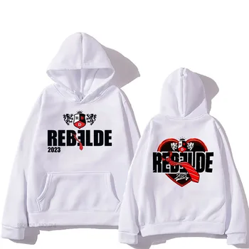 RebeldeRBD Hip Hop Streetwear Hoodies Winter Fleece Casual džemperiai ilgomis rankovėmis Cool Boy Cartoon Printing Pullovers Men Hoody