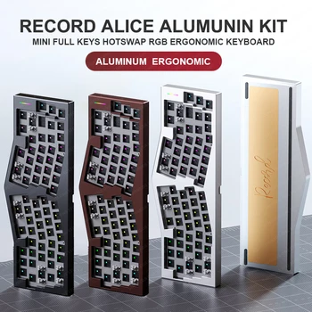 RECORD Alice Sugar65 Ergonomiškas aliuminio individualių mechaninių klaviatūrų rinkinys Laidinė RGB HotSwap klaviatūra Žaidimai Bekontaktė klaviatūra