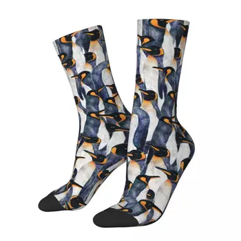 Rudens žiema Harajuku Vyrų moterų dainuojančios pingvinų kojinės Animacinis filmas Gyvūnas Kvėpuojančios krepšinio kojinės