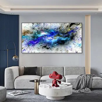Spalvoti debesys Geometrinis modernus abstraktus plakatas Aliejinė tapyba Drobė Spausdinimas Meno sienų dekoras namų kambario dekoro paveikslams