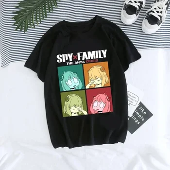 Spy X Family T Shirt Women Kawaii Cartoon Anya Tee Shirts Tops Japanese Anime marškinėliai Unisex Harajuku Graphic Woman Clothing Top