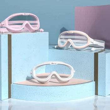Suaugusiųjų plaukimo akiniai Trumparegystė Plaukimo akiniai Nardymo įranga su ausų kištukais Rinkinys vandeniui atsparus anti-rūkas Praktinis vandens sportas