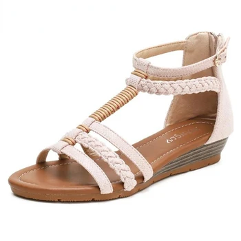 Summer Fashion Wedge Woman Sandals Casual Siuvimas Roma Ladies Batai Dydis36-42