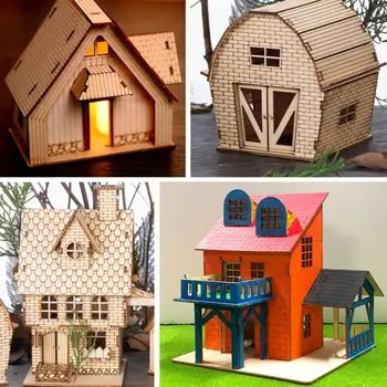 surenkamas medinis namas 1:50 mastelio miniatiūrinė architektūra pastato modelio medžiaga 