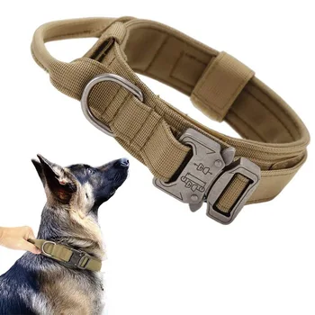 Taktinis šuns antkaklio pavadėlis Patvarus karinis sunkusis budėjimas vidutiniams dideliems šunims Antkakliai Vokiečių aviganio vaikščiojimo mokymo reikmenys