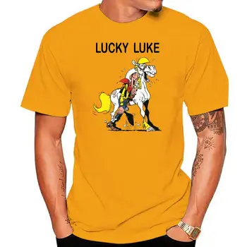 Texas Cowboys Lucky Luke Vintage Comics filmo plakatas Unisex marškinėliai B507 Unisex Loose Fit marškinėliai