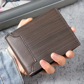 The New Fashion Everything Simple Style Business Men's Short Wallet Trend Multi-card with Belt Zipper Young Student Money Clip