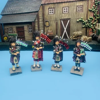 UK Anglija Škotijos dūdmaišis Miniatiūrinės statulos Mini figūrėlės Smėlio stalas 