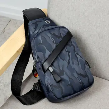 Vyriškas neperšlampamas krūtinės krepšys Fashion Casual Skew Bag Leather Texture Daugiafunkcis mobiliojo telefono krepšys