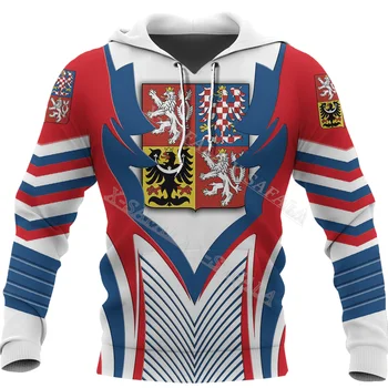 Čekijos Respublika Šalies nacionalinė emblema 3D spausdinimas Džemperis Vyrai Megztiniai Pavasario ruduo Moteris Džemperis Sportiniai kostiumai Drabužiai-2