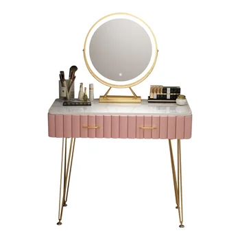 šiaurietiškas persirengimo stalas miegamasis modernus minimalistinis marmurinis tualetinis stalas princesės mažas butas makiažas tuštybės stalo stalčiai