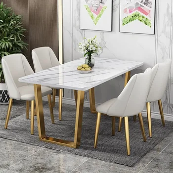 Šiaurės šalių pastatomi valgomojo stalai Designgold Kojos Svetainė Ceterpiece Valgomojo stalas Šviesus prabangus stalas Haute svetainės baldai